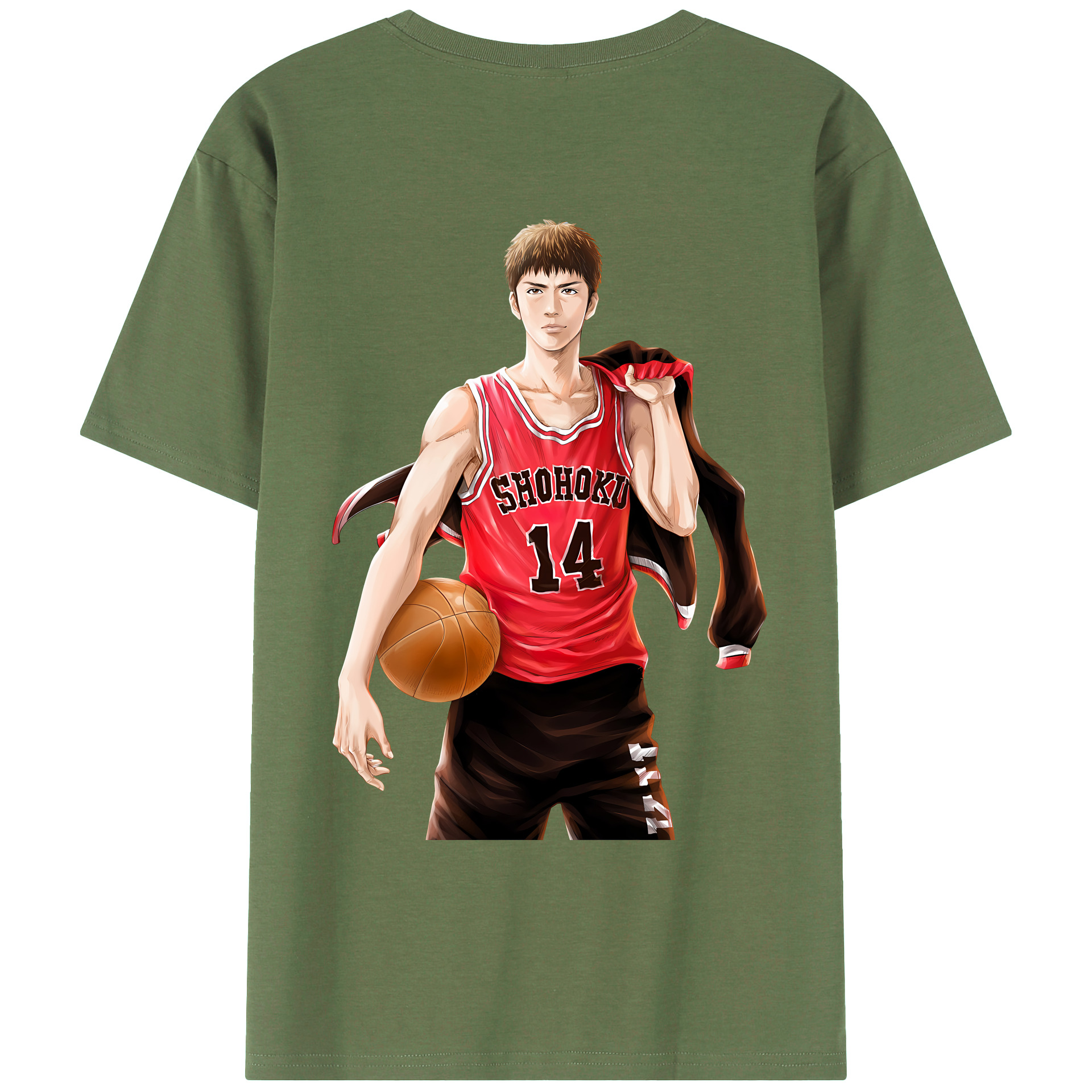 （画像用） SLAM DUNK／スラムダンク 綿100％ メンズ半袖Tシャツ（バックプリント） 通気性